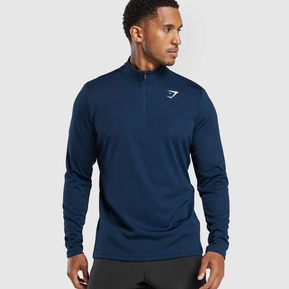 Gymshark Arrival 1/4 Zip Navy Performance Athleisure Pullover Men’s XL